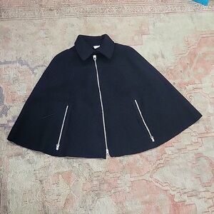 Armani Exchange black wool cape